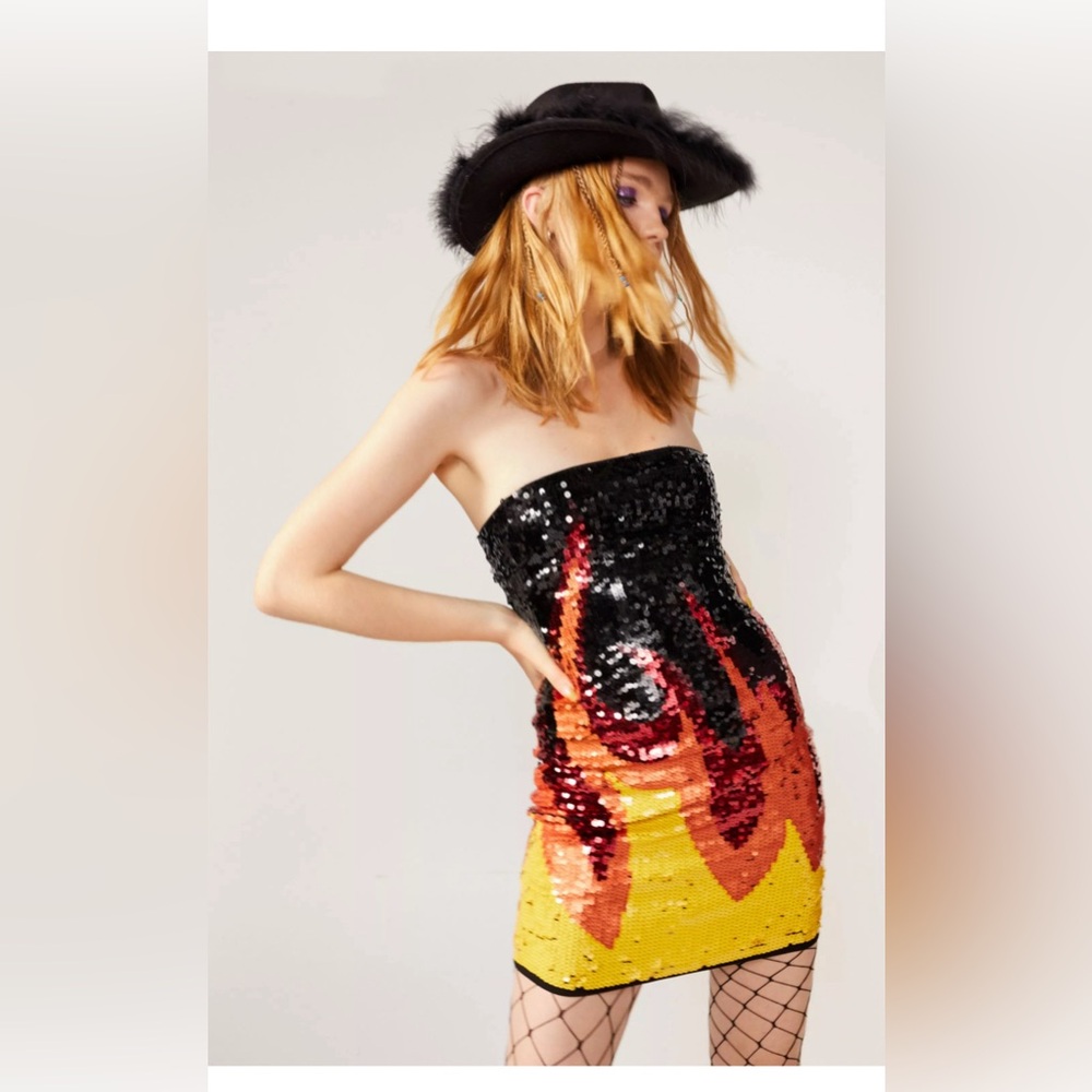 Nasty Gal sequin flame dress